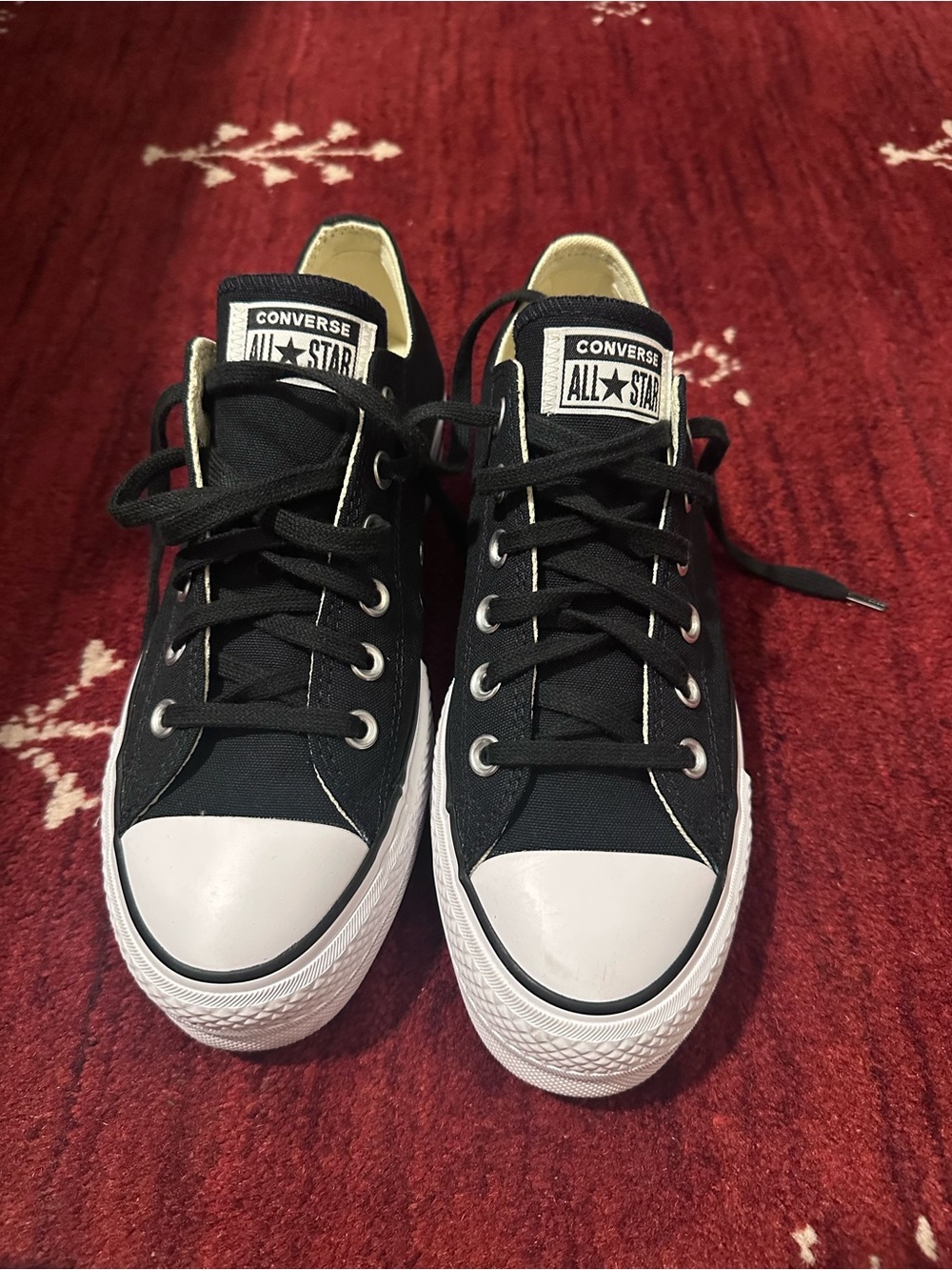 Worn Once! Converse Black & White Low Top Sneakers